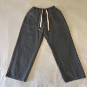KIDORIMAN Gray Japanese Casual Work Drawstring Pants Mens Size Small